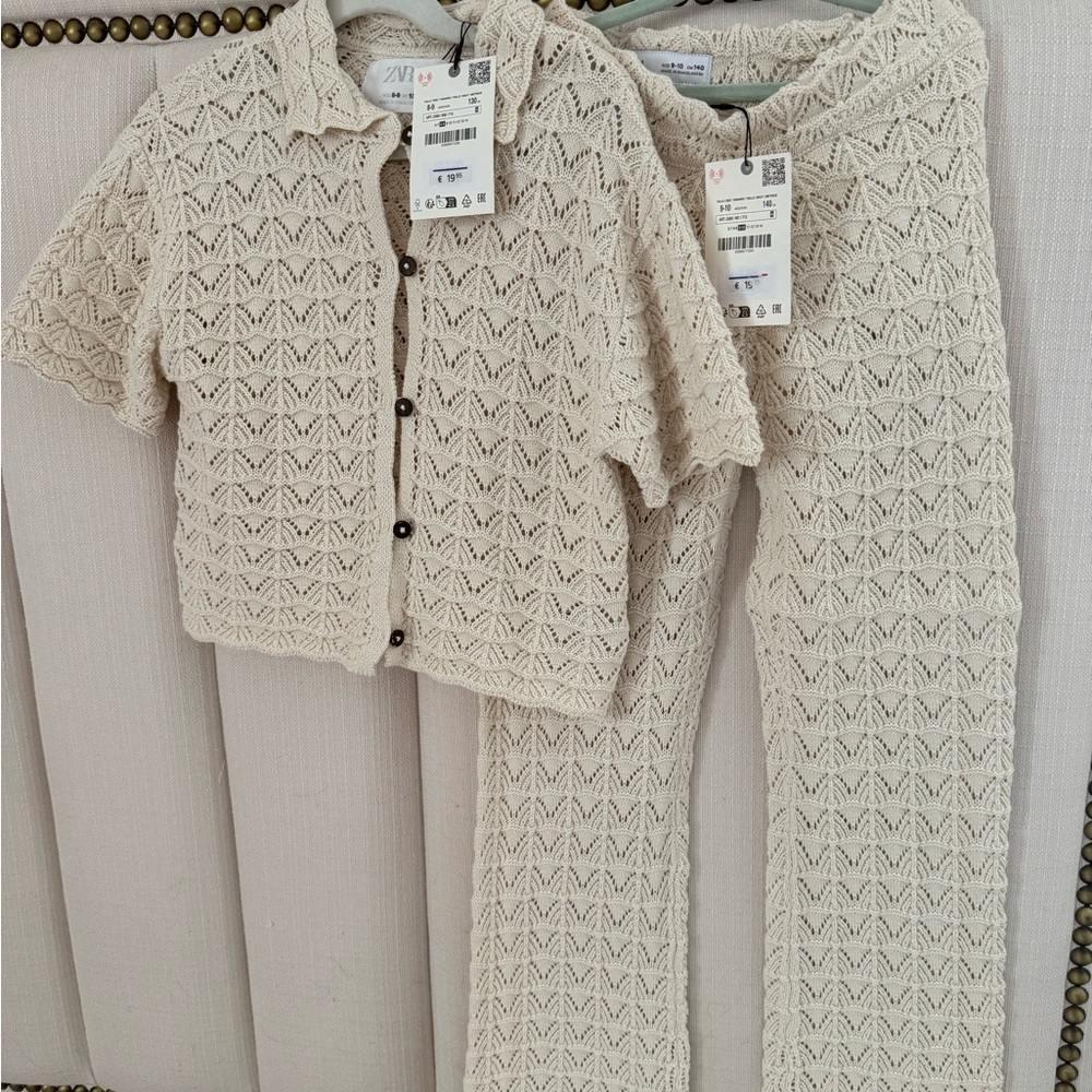 Zara Kids Cream Knit matching set